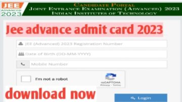 JEE Advanced Admit Card 2023 Released