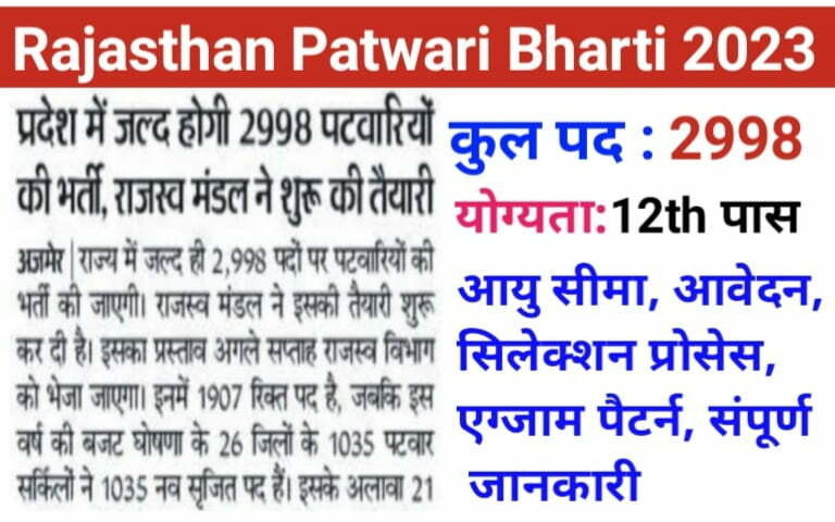 Patwari Bharti 2023